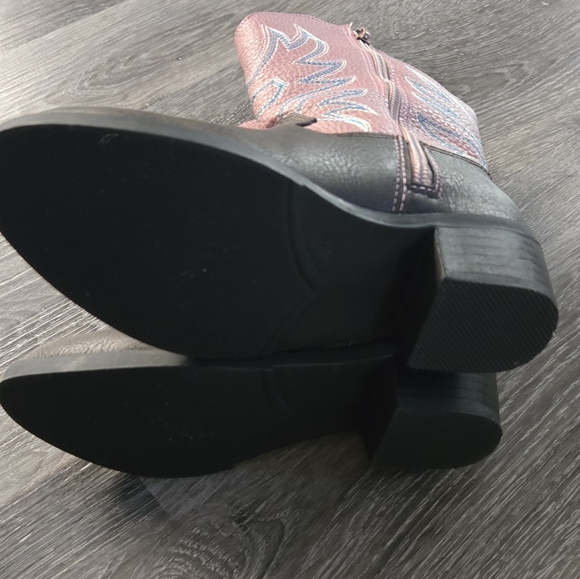 Girls pink brown western cowboy boots - Picture 4 of 4